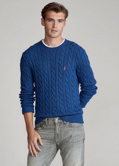 Men's Polo Ralph Lauren Cable-Knit Cotton Sweater | 807624TGQ